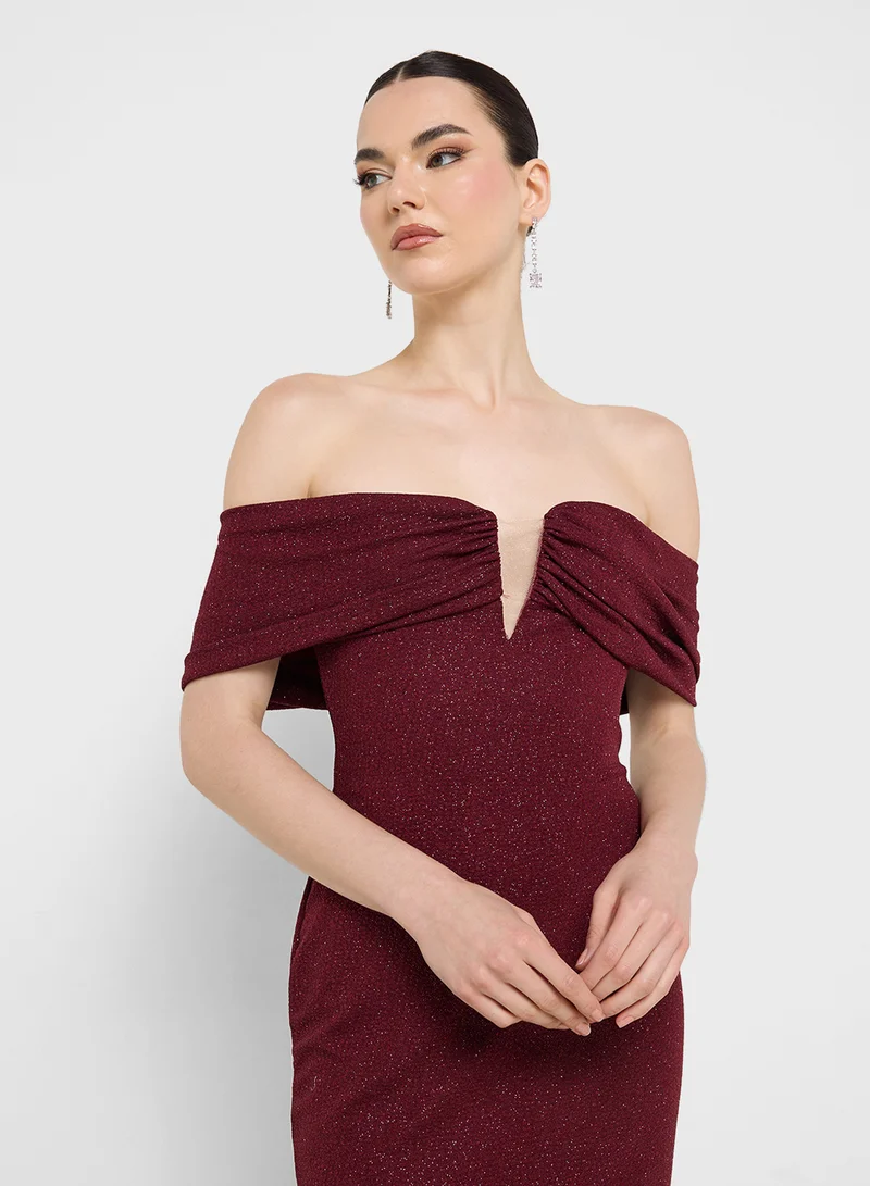 Ginger Boutique Off-Shoulder Midi Dress