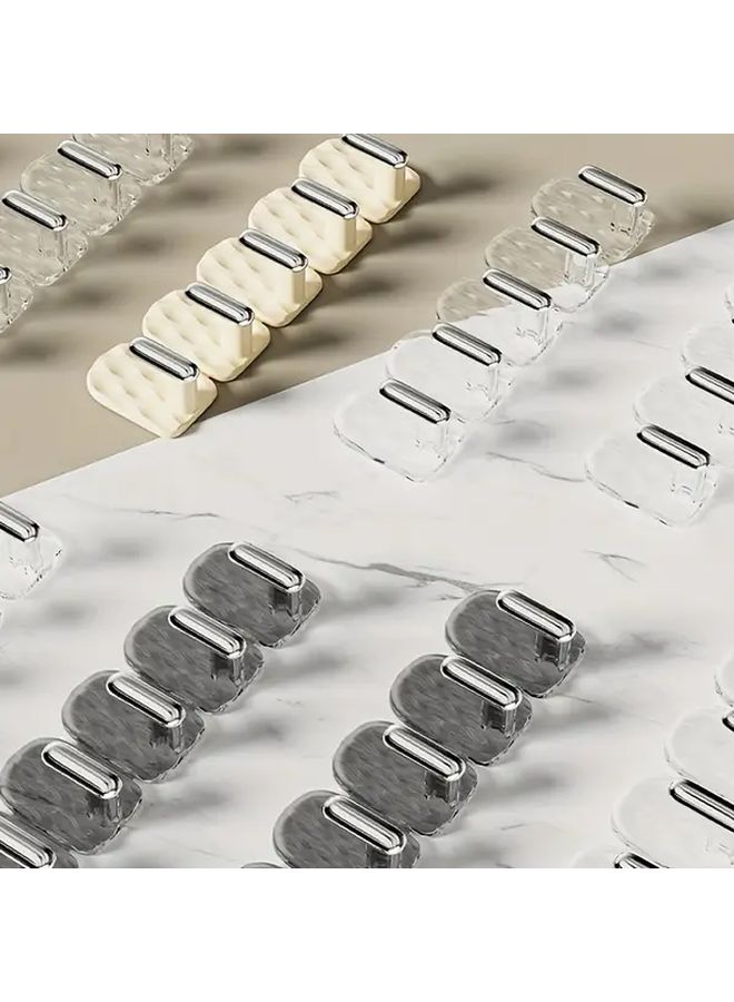Wall Mounted Jewelry Organizer 20pcs Mixed Color Hooks Adjustable Clear Plastic Holders - Image 3