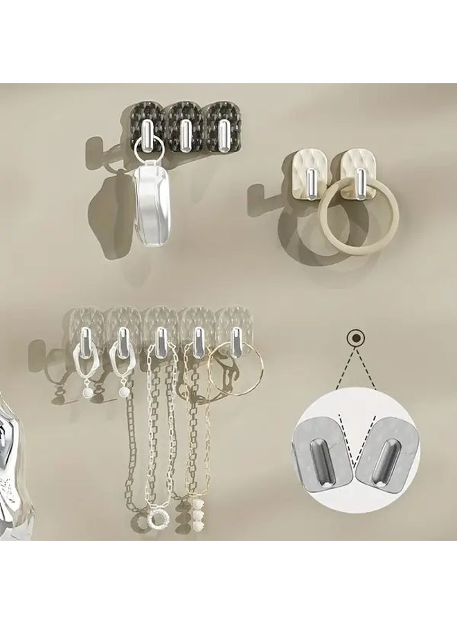 Wall Mounted Jewelry Organizer 20pcs Mixed Color Hooks Adjustable Clear Plastic Holders - Image 1