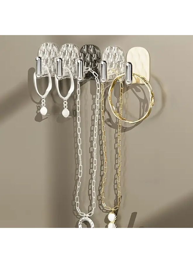 Wall Mounted Jewelry Organizer 20pcs Mixed Color Hooks Adjustable Clear Plastic Holders - Image 2