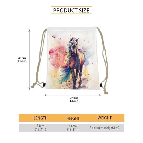 COEQINE Horse Gift Drawstring Bag Casual Backpack Sport Gym Sackpack for Women Men Girls Boys Age 5-15 - Image 5