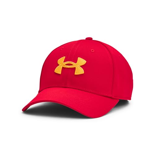 Under Armour Men's Blitzing Cap Stretch Fit, (603) Red / / Steeltown Gold, Small/Medium - Image 1