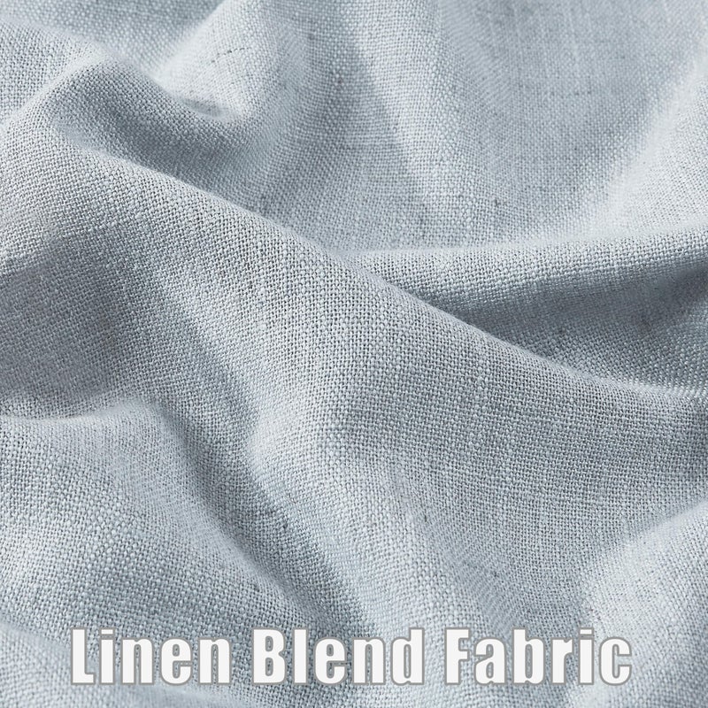 Kayne Studio Blue Fog Pinch Pleated Full Blackout Curtains, Linen Blend Room Darkening Thermal Insulated Soundproof Drapes, 95 Inch Back Tab Window Curtains for Living Room Bedroom (2 Panels, 40"x95") - Image 5