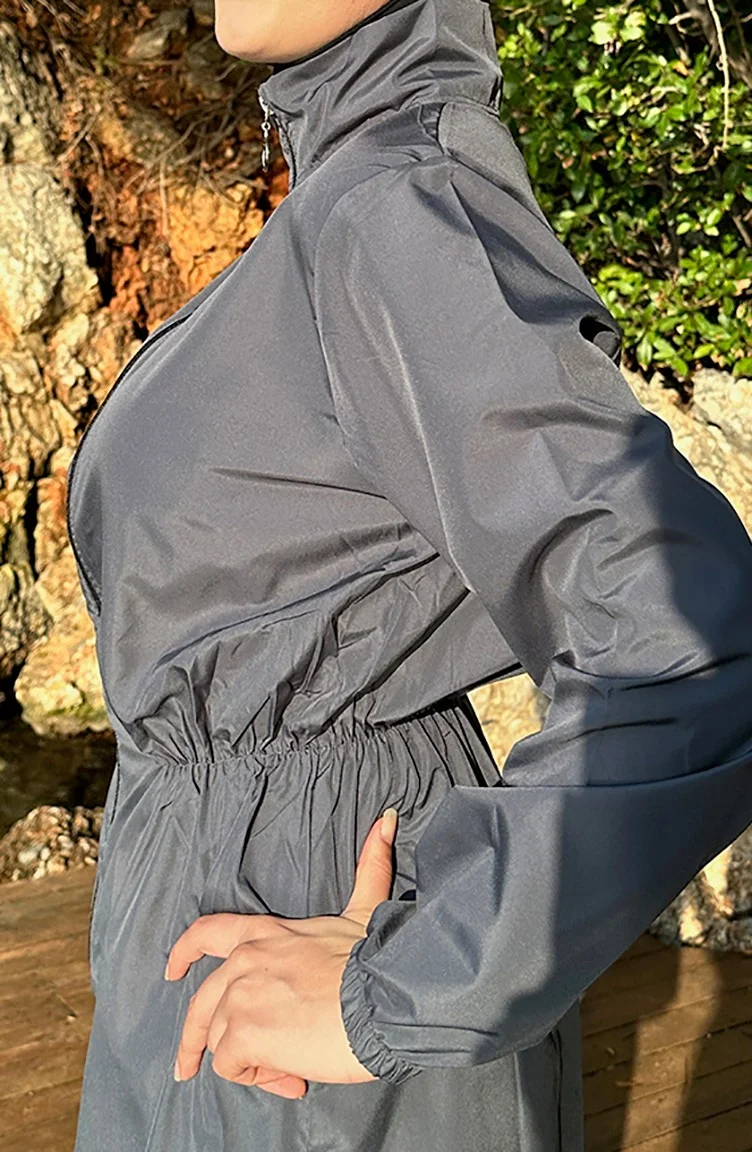 Sefa Merve Hijab Swimsuit with Bag 2038-03 Anthracite