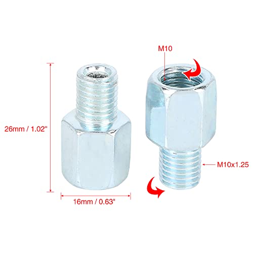 F FIERCE CYCLE 2pcs 10mm Positive to 10mm Reverse Motorcycle Rearview Mirror Adapter Bolt Screw - Image 2