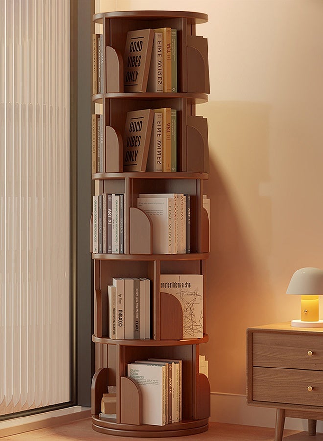 سولاكان رف كتب دوار 360 درجة - خزانة زاوية 5 طوابق، رف عرض خشبي حديث، موفر للمساحة، رف دوار مثالي لغرفة النوم، غرفة المعيشة، غرفة الدراسة، المساحات الصغيرة، المكتب - Image 4