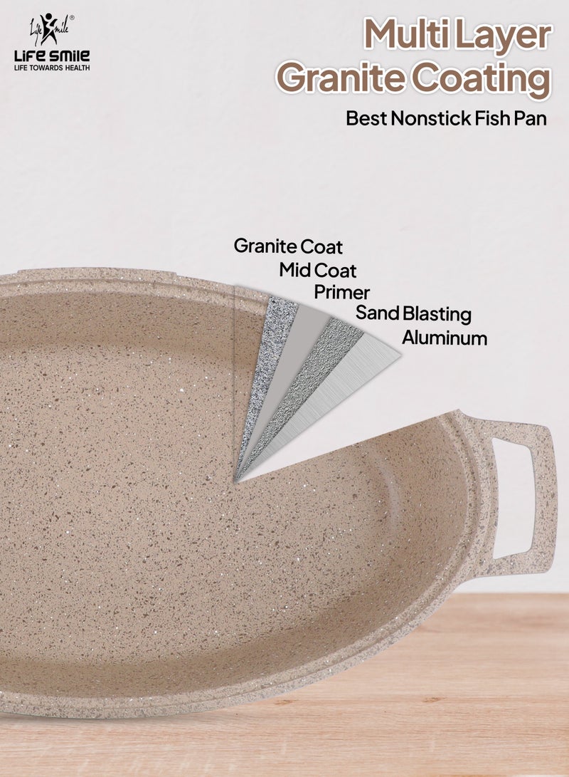 Life Smile Granite Nonstick Fish Pan Set –  Multi-Layer Granite Coating, Induction Compatible Aluminium Cookware - Image 5