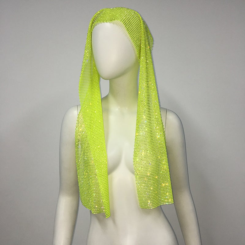 Cross-Border Bestseller: New and Style Mesh Rhinestone Fishnet Scarf/Headscarf, Versatile and Trendy - Image 1