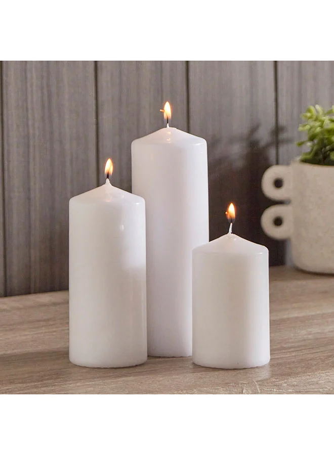 Home Box Luna 3-Piece Pillar Candle Set 6 x 18 x 6 cm