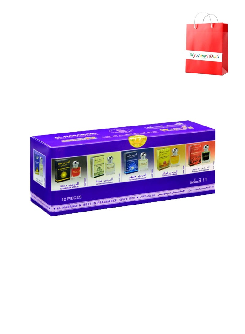 الحرمين مجموعة هدايا زيت عطري ألتيميت - 12 قطعة (12x15 مل) - Image 1