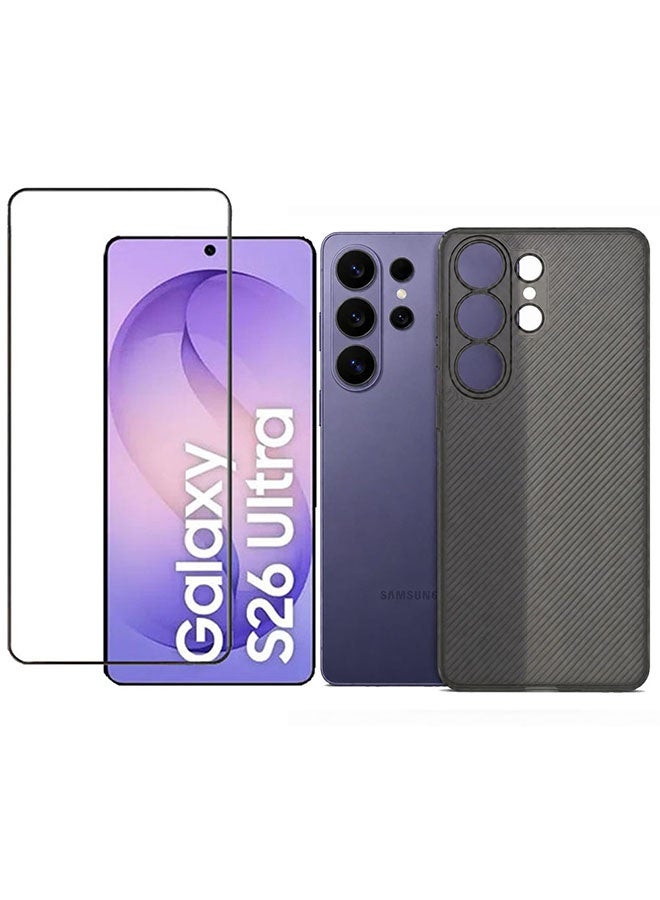 2 Pack  of Air Skin Line for Galaxy S26 Ultra Case Design Back Cover Sturdy Durable Ultra-Thin Case Drop Protection Cover Clear - Black - Image 1