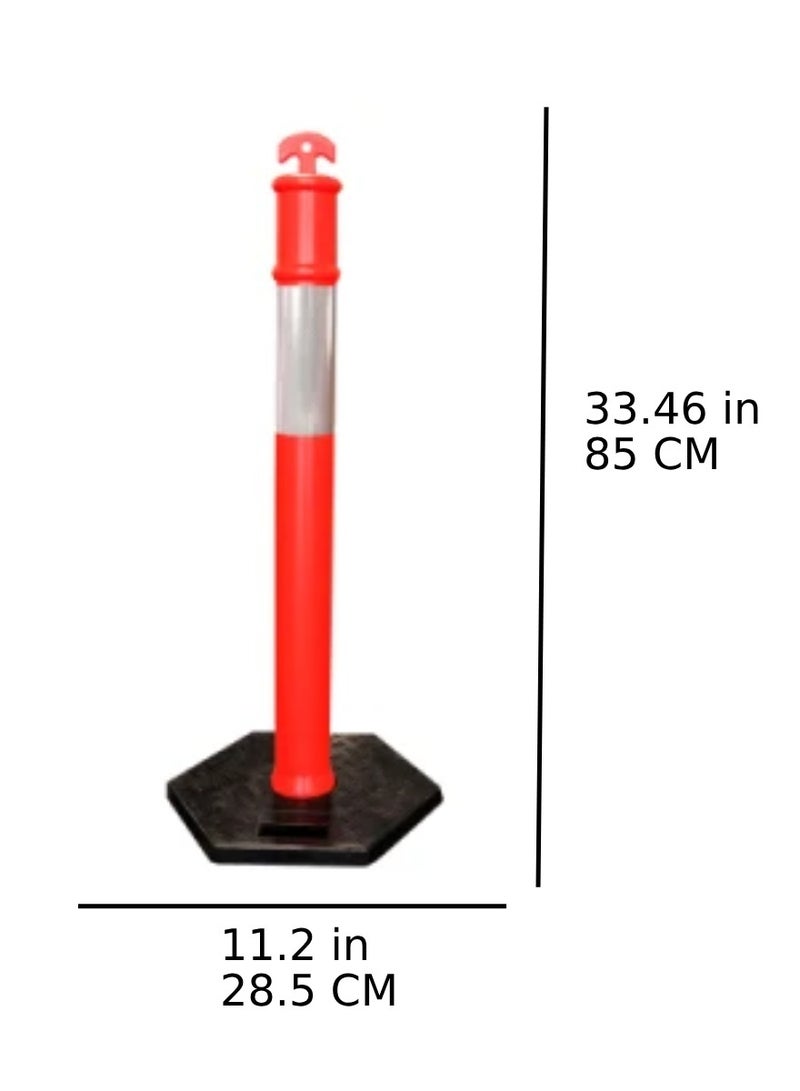 Border Traffic Delineator Post Cones Portable Parking Pole Barrier For Traffic Safety - Image 2