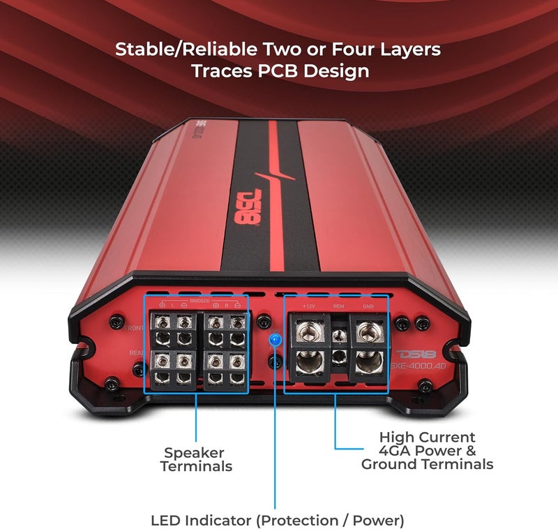 DS18 SXE-4000.4D/RD Car Amplifier - 4-Channel Class D 4000 Watts - Image 5