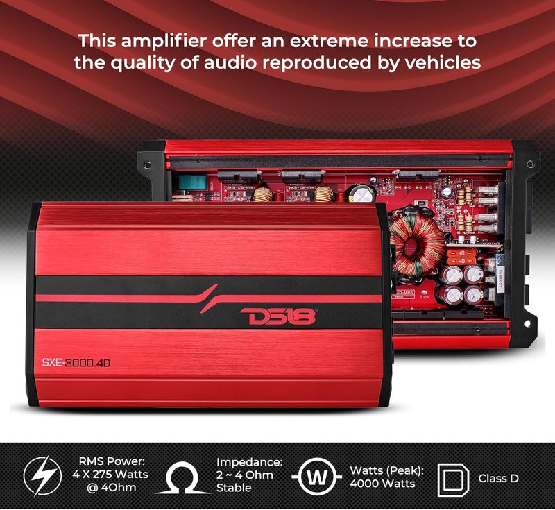 DS18 SXE-4000.4D/RD Car Amplifier - 4-Channel Class D 4000 Watts - Image 3