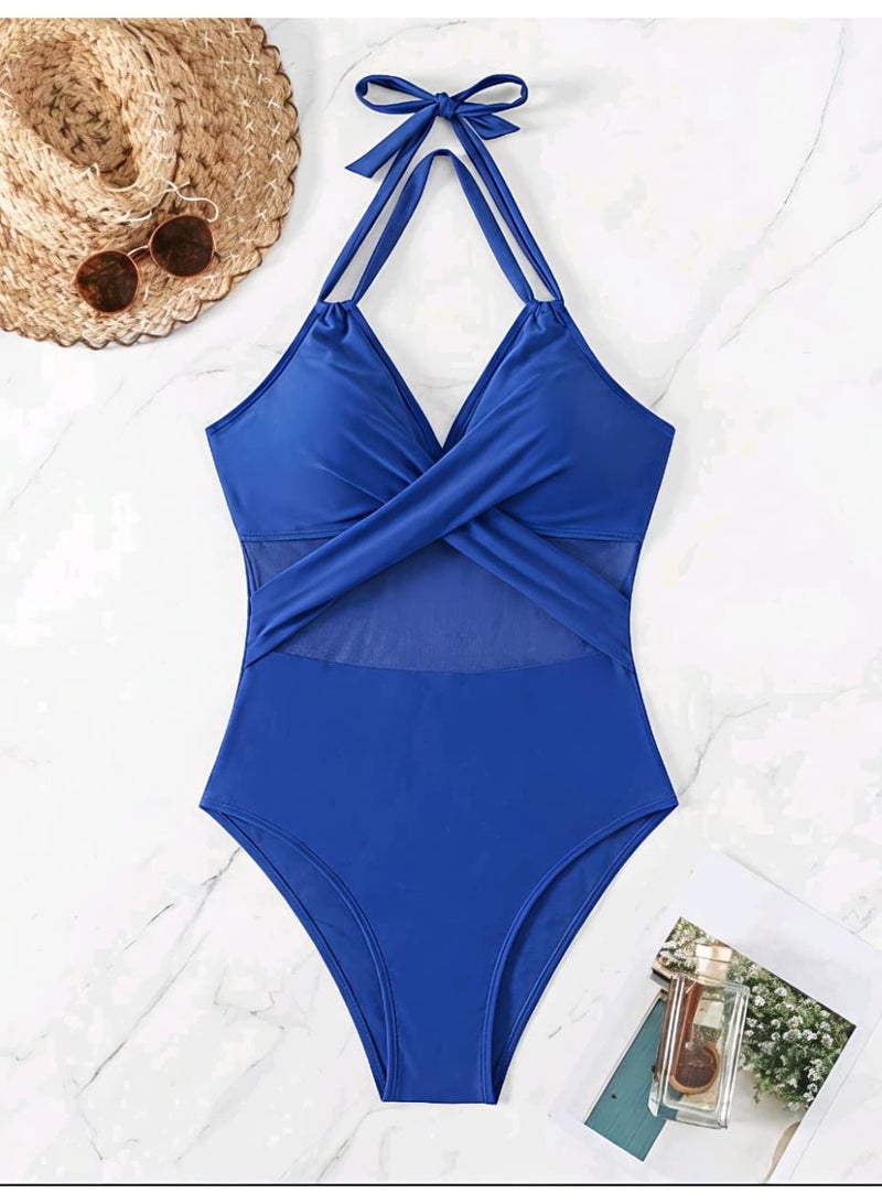 Shein Summer Beach Twist Front Halter One Piece Swimsuit FROM SHEIN - Image 2