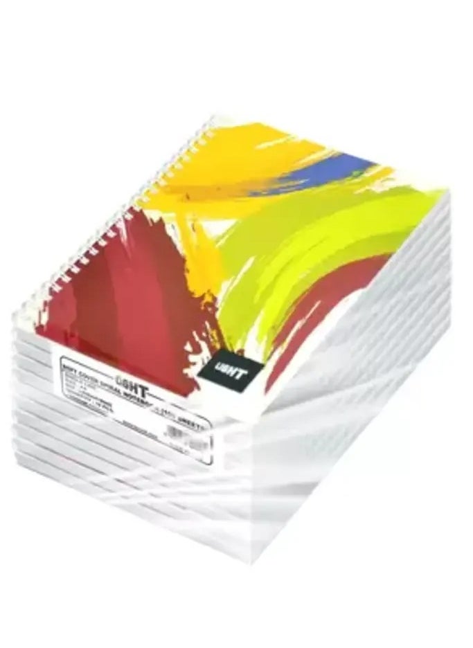 Light Light LINBA41804S Spiral Single Line Cover Notebook (Pack of 10 Pieces, 100 Sheets, A4 Size) 
