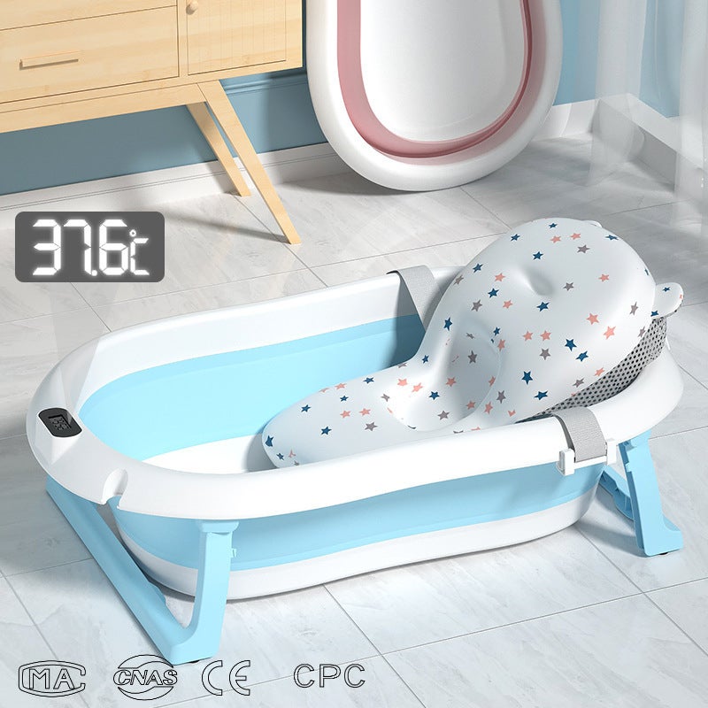 Temperature-Sensitive Baby Bath Tub Household Baby Foldable Bath Tub Sitting And Lying Large Newborn Baby Supplies - Image 2