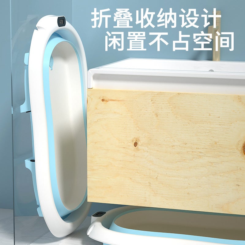 Temperature-Sensitive Baby Bath Tub Household Baby Foldable Bath Tub Sitting And Lying Large Newborn Baby Supplies - Image 5