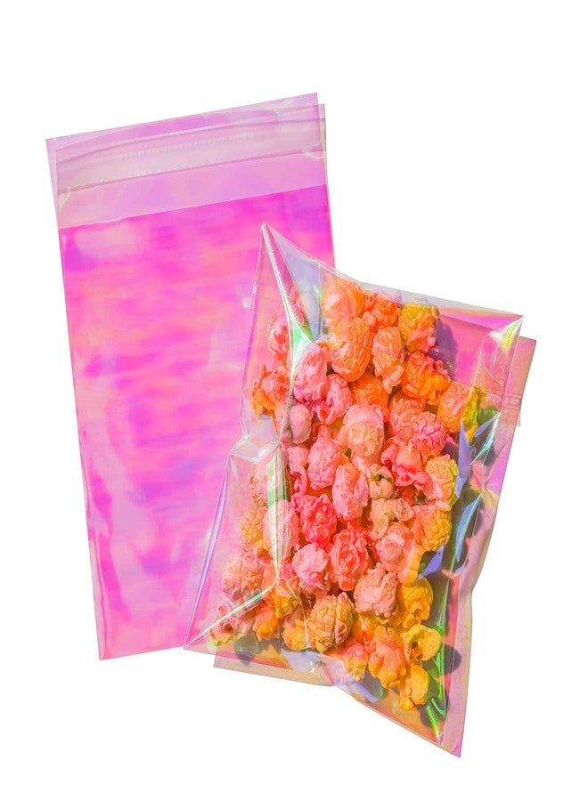Cherodada 5x6 Inch Cookie Bags with Seals, Iridescent Self Adhesive Sealing Cellophane Brownie Wrappers Bags, Holographic Individual Treat Plastic Bags for Gift, Baking, Snack Packaging (100 Pcs) - Image 1