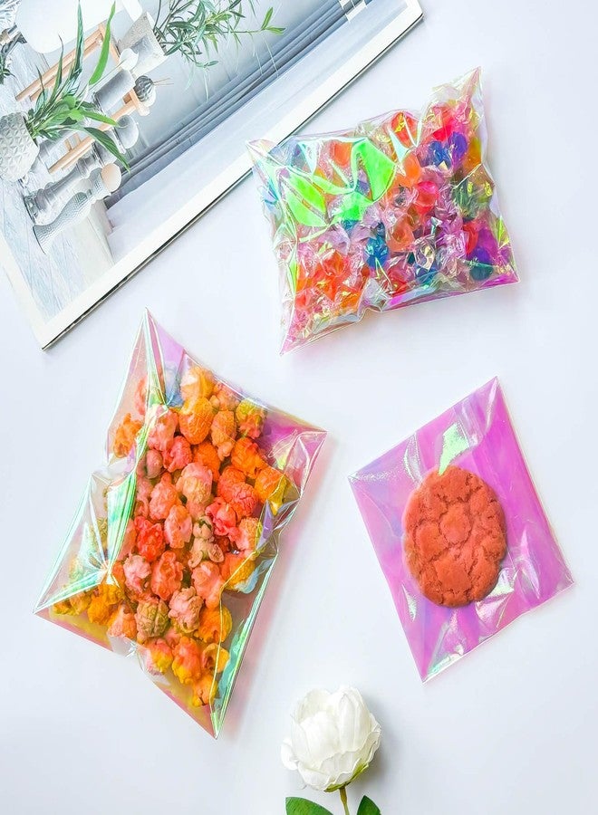 Cherodada 5x6 Inch Cookie Bags with Seals, Iridescent Self Adhesive Sealing Cellophane Brownie Wrappers Bags, Holographic Individual Treat Plastic Bags for Gift, Baking, Snack Packaging (100 Pcs) - Image 5