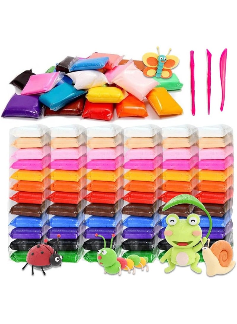 DOUGH 12 Colour (72 Pieces) Polymer Modelling for Children for Clay without Baking Polymer Foam Clay - Image 1