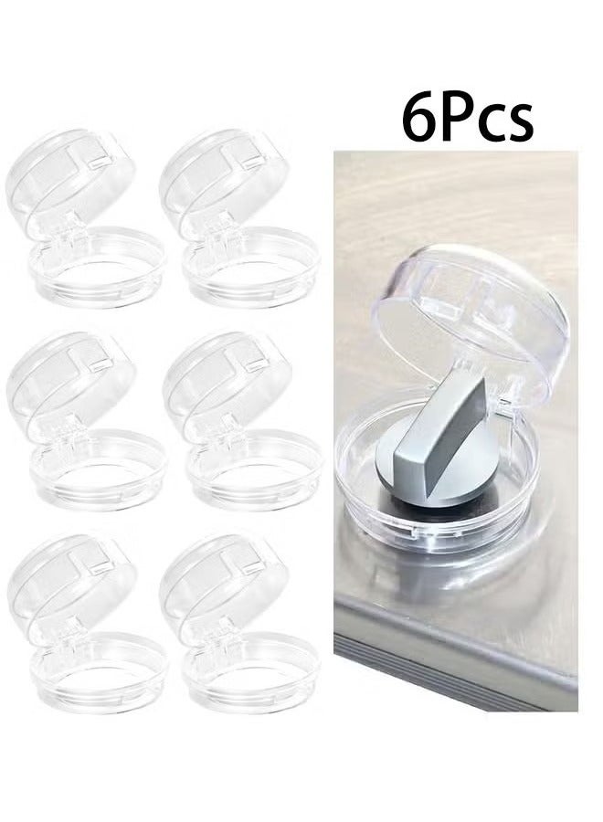 OMEVE 6PCS Transparent Stove Knob Covers Kitchen Gas Stove Knob Covers Safety Oven Knob Covers Toddler Child Proof Kitchen Safety Guard Easy to Install for Home Kitchen - Image 1