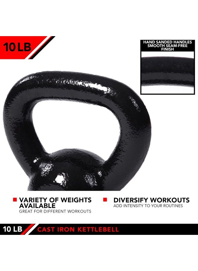 JFIT Kettlebell Weights Cast Iron – 10 Pounds - Ballistic Exercise, Core Strength, Functional Fitness, and Weight Training Set - Free Weight, Equipment, Accessories - Image 4