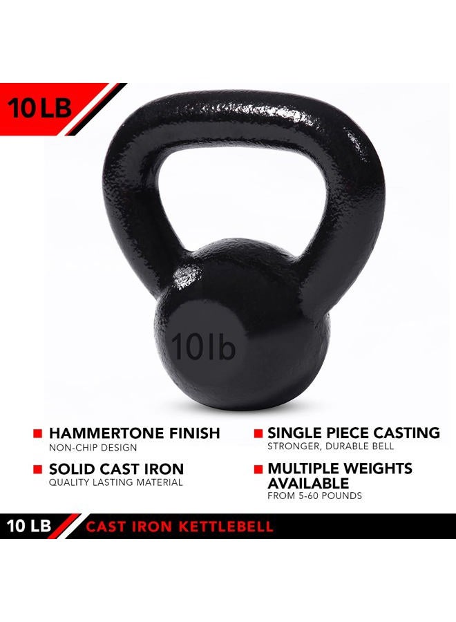 JFIT Kettlebell Weights Cast Iron – 10 Pounds - Ballistic Exercise, Core Strength, Functional Fitness, and Weight Training Set - Free Weight, Equipment, Accessories - Image 3