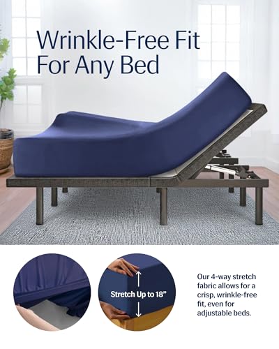 REST® Evercool®+ Starter Sheet Set, King, Blue, Breathable Bed Sheets for Hot Sleeper and Night Sweats, with Pillowcases, with Ionic+ Self-Cleaning Silver Yarn for Sensitive Skin, 3PCS No Flat Sheet - Image 5