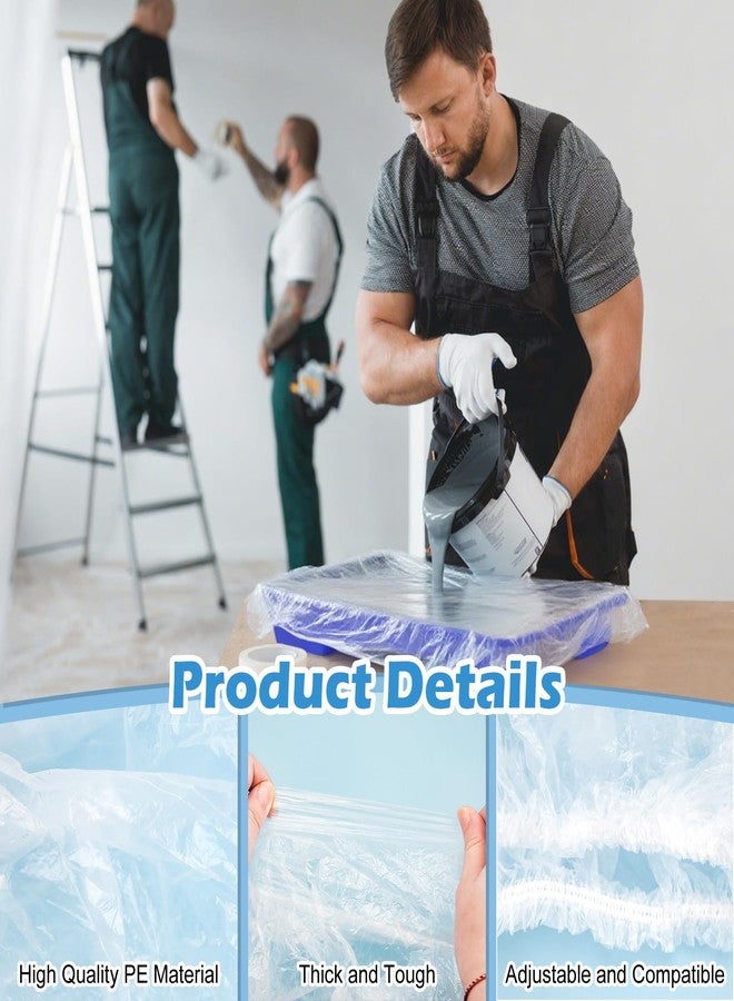 Hysagtek 30 Pcs Paint Tray Liners Disposable 18 Inch Paint Roller Tray Liners Paint Pan Liners Plastic Paint Pan Cover for House Walls Ceilings Painting - Image 4