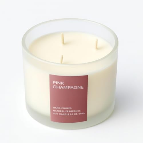 Aura Decor Hand-Poured Soy Wax Candle Gift Set | Frosted Glass | Aromatherapy | Ideal for Corporate Gifting & Home Décor (Set of 1 (3 Wick)) - Image 3