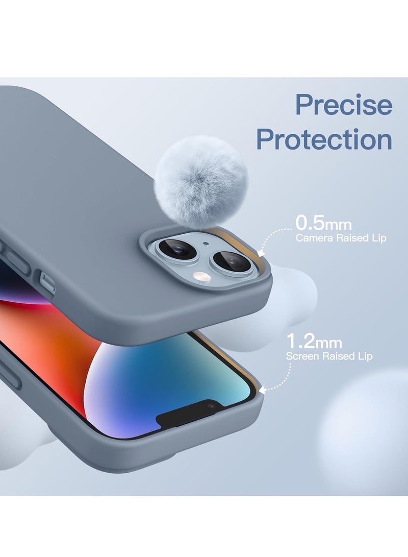 5-in-1 Sierra Blue Silicone Case for iPhone 14 (6.1-Inch) – Includes 2 Screen & 2 Camera Lens Protectors - Image 5