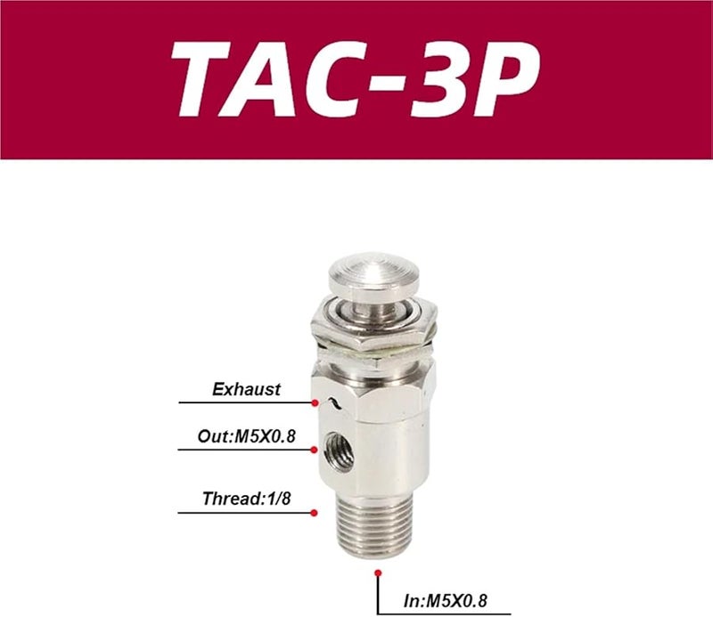 TAC 3P Mechanical Pneumatic Switch Air Manual Button Valve - Image 3