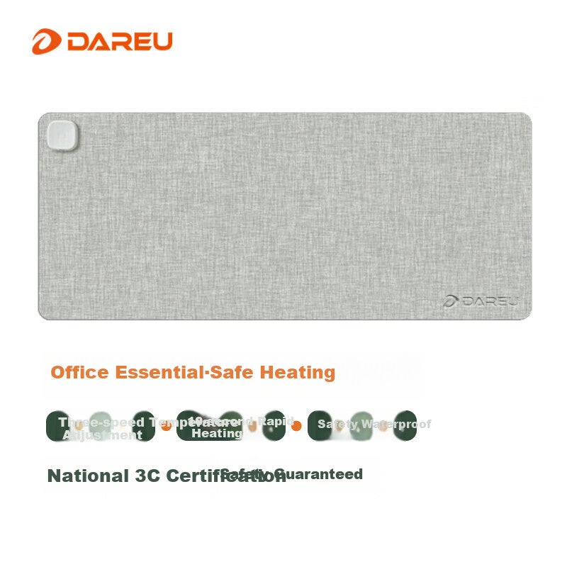 DAREU [New National Standard 3C Certified] 800*330*1.8mm Quick Heating Mouse Pad Large Size Intelligent Heating Computer Keyboard Warming Desk Pad Light Gray - Image 1
