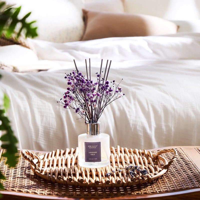 Airkeep Reed Diffuser Set 3.38 Fl Oz (100 Ml) - Lavender Field Oil Diffusers With 8 Reed Sticks  Home Fragrance Reed Diffuser For Bathroom Shelf Decor - Image 3
