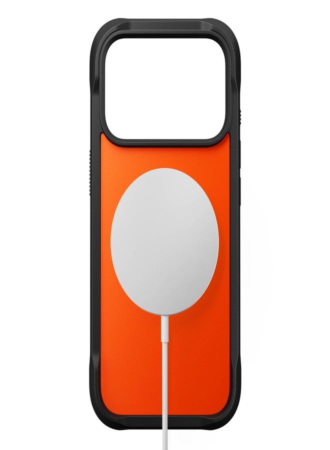 نوماد جراب نوماد المتين | لهاتف آيفون 17 برو | جراب حماية من البولي كربونات مع حافة TPU | ظهر من مادة PET غير لامعة | متوافق مع MagSafe | برتقالي فائق - Image 2