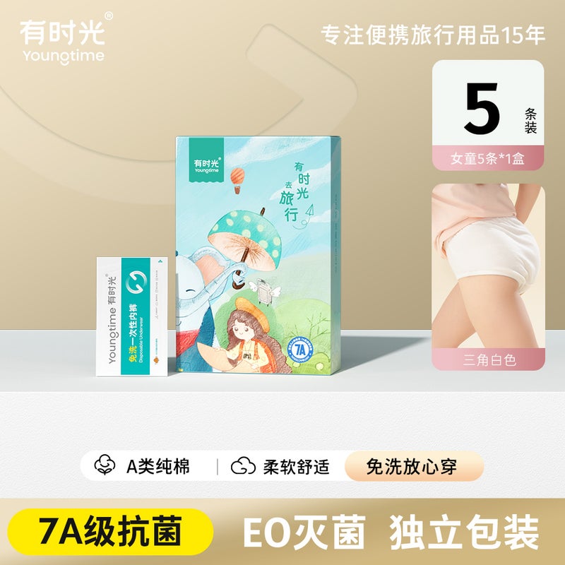 3 Pack Disposable Underwear Women No wash Travel Cotton Size M with Lightweight Carry - Image 1