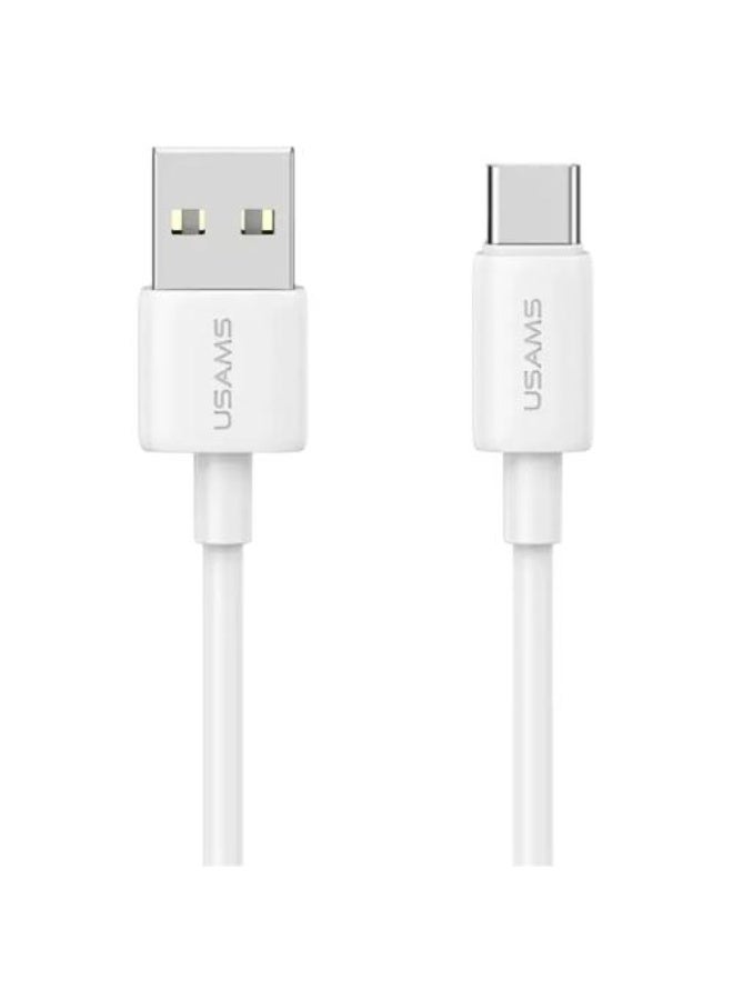 كابل شحن سريع من نوع USB إلى Type-C من Usams، طوله 1 متر، SJ708USB02 - أبيض