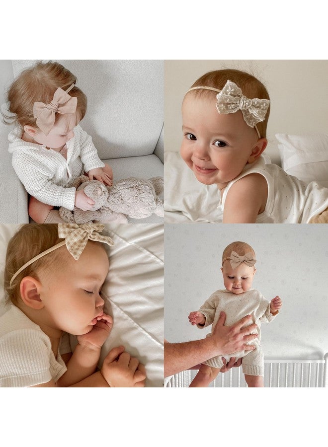Fancy Clouds Baby Girl Bows and Headbands,14 pcs Stretchy Soft Nylon Hairbands Hair Bows for Newborns, Infants, Toddlers - Handmade Baby Hair Accessories for Girls Gifts - Image 3