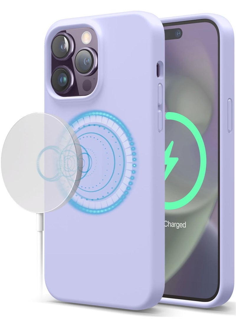 Elago Silicone Shockproof iPhone 14 Pro Case Cover with MagSafe - Purple - Image 1