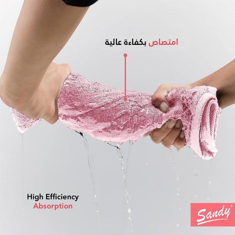 Premium Hotel Quality Bath Towel 100% Cotton Made in Egypt, Soft Quick Drying and Highly Absorbent (70x140 cm) - Pink - Image 4