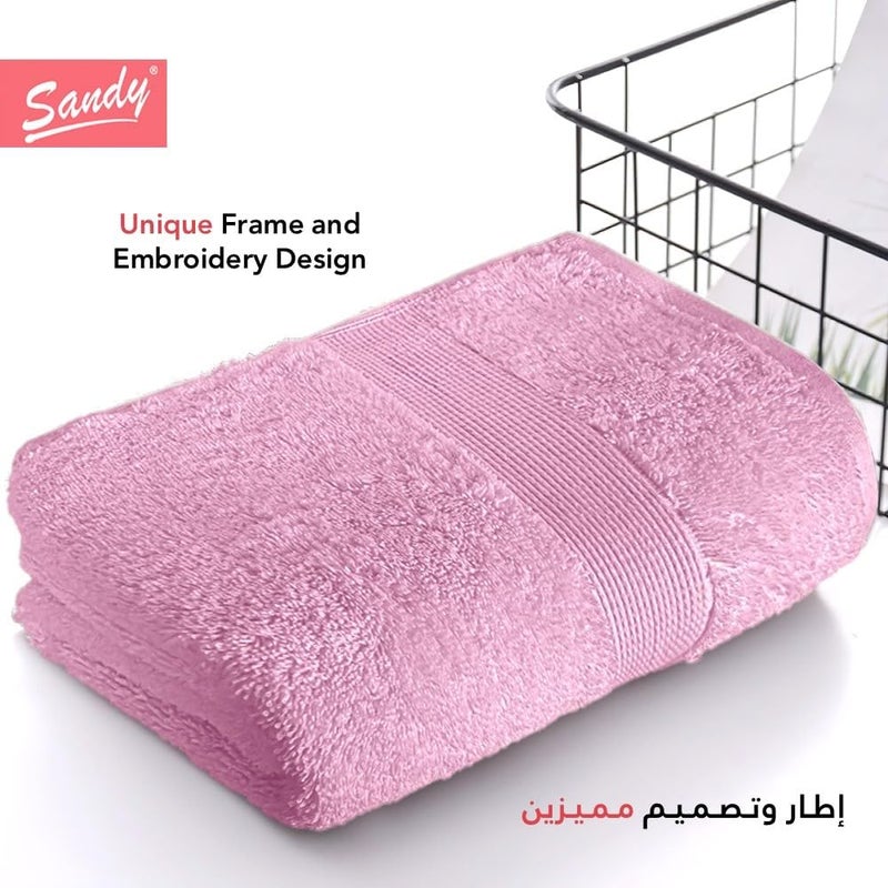 Premium Hotel Quality Bath Towel 100% Cotton Made in Egypt, Soft Quick Drying and Highly Absorbent (70x140 cm) - Pink - Image 3