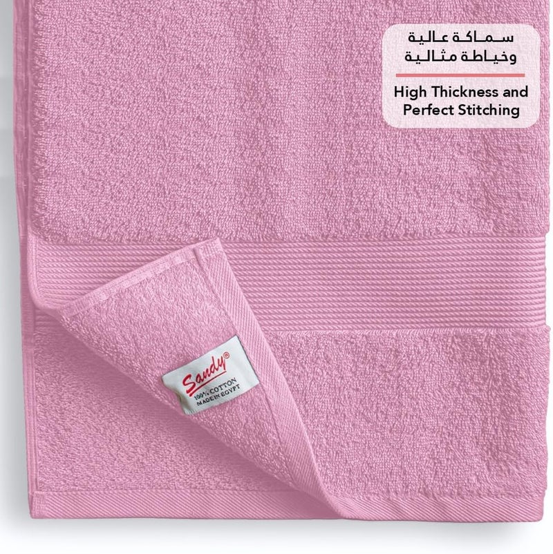 Premium Hotel Quality Bath Towel 100% Cotton Made in Egypt, Soft Quick Drying and Highly Absorbent (70x140 cm) - Pink - Image 2