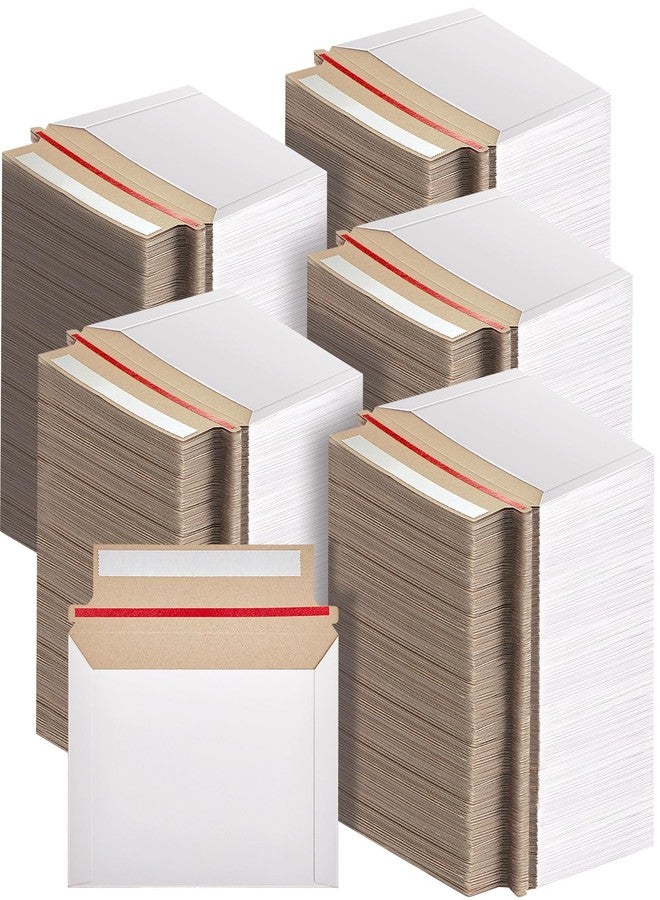 Affrolling 200 Pcs Rigid Mailers White Cardboard Envelopes Photo Mailers Vinyl Records Mailers Document Mailers Cardboard Shipping Envelopes for Cd, Photos, Document (6.5 x 4.5 Inch) - Image 1