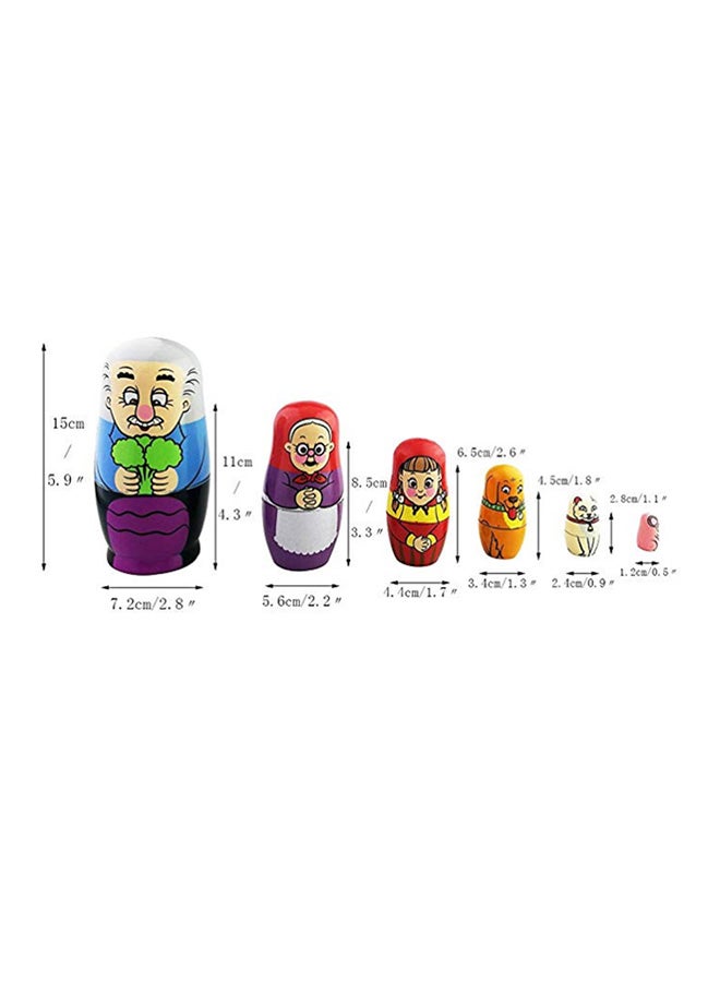 6-Piece Family Pattern Nesting Dolls Set  - Image 3