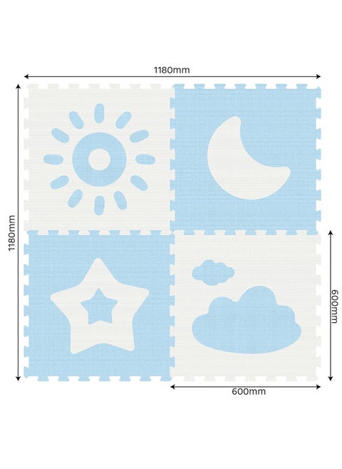 Sunta Baby Puzzle Foam Mat Weather Series (60x60cm/pc) 4pcs Blue