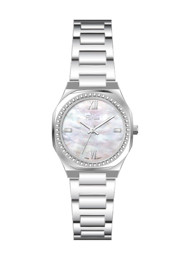 MARTINI Elegant Martini Women's Watch Stylish Silver Dial Stainless Steel Band Water Resistant Perfect for Casual and Formal Wear - Image 1