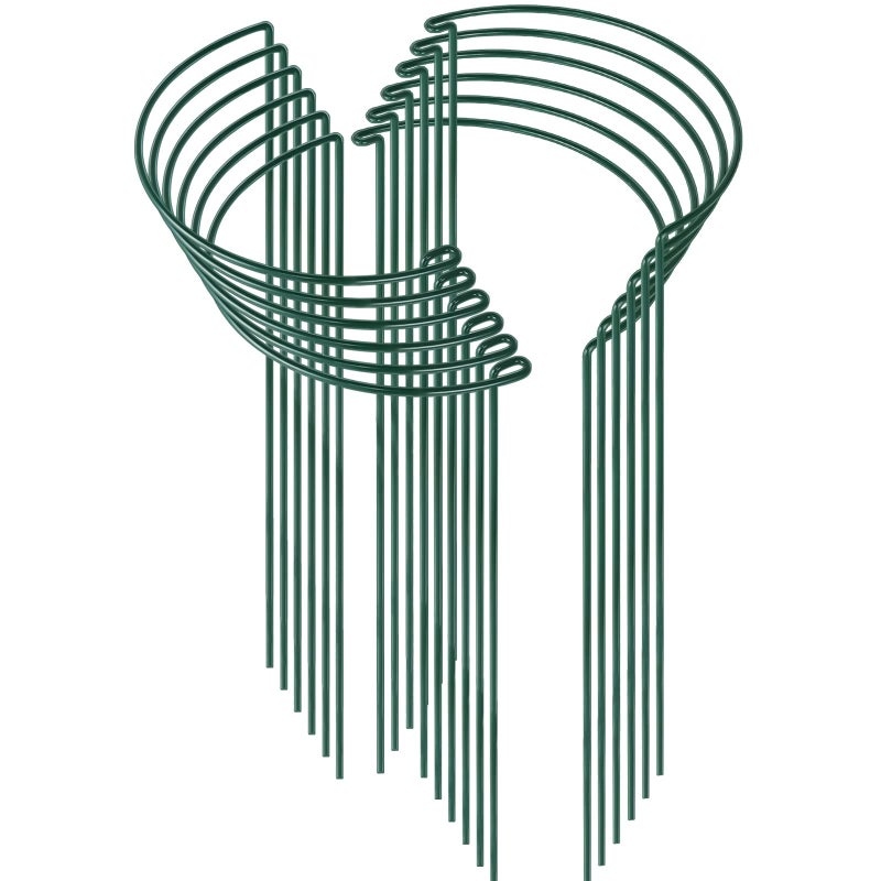 HiGift 12 Pack Plant Stakes for Indoor Plants Metal Garden Peony Support Cages Outdoor Plant Supports Ring Prop Large Plant Stake for HydrangeaRoseFlowerVinePotted Plants 10 W x 24 H
