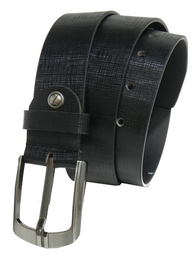 LAVERI LEATHER GENUINE LEATHER 40 MM FORMAL AND CASUAL BLACK BELT FOR MENS - Image 2