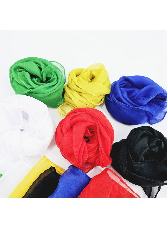 Magic Scarf Magician Special Chiffon Scarf Stage Magic Props Children's Day Party Talent Show-Color:G1596 Chiffon Scarf (30*30cm Blue) - Image 4